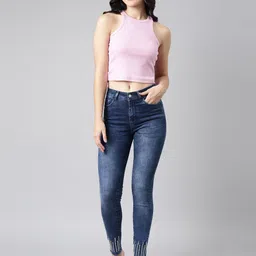 SHOWOFF Women Jean Skinny Fit Light Fade Embellished Clean Look Jeans-image-42