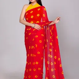 VL SAREES Bandhani Pure Chiffon Bandhani Saree-51