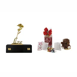 INTERNATIONAL GIFT Gold toned & Red Greeting Card Inside Message Bottle Home Gift Sets-image-21