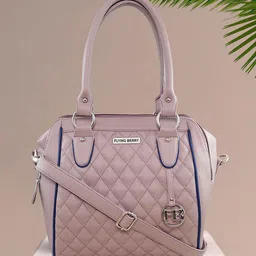 FLYING BERRY Textured Structured PU Satchel with Quilted-17