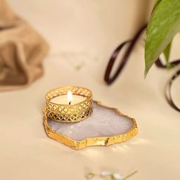 HOMEARTE White Agate Tea Light Candle Holder-image-53