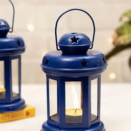 Homesake Blue 2 Pieces Hanging Lantern Candle Holders-picture-24