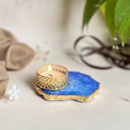 HOMEARTE Blue Agate Tea Light Candle Holder-image-51