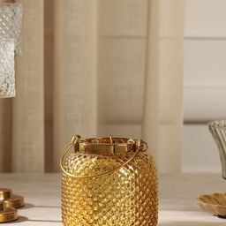 Pure Home and Living Gold-Toned Textured Glass Tea Light Candle Holder-38