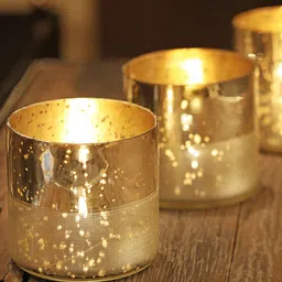 Perenne Design Silver Toned Glass Votive Tea Light Candle Holder-image-45