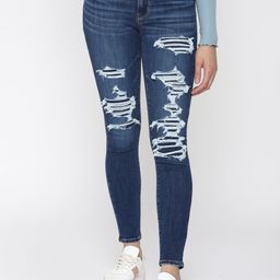 AMERICAN EAGLE OUTFITTERS Women Blue Slim Fit Low-Rise Highly Distressed Jeans-picture-46