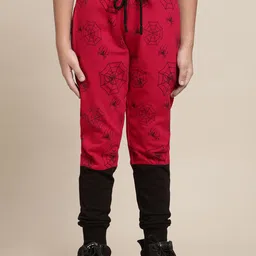 Kids Ville Boys Spiderman Printed Mid Rise Cotton Joggers-22