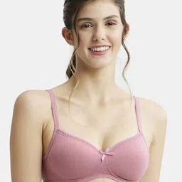 Jockey Wirefree Padded Medium Coverage Lace Styling Tshirt Bra-1723-55
