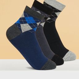 BYFORD by Pantaloons Men Pack Of 3 Patterned Cotton Above Ankle Length Socks-image-35