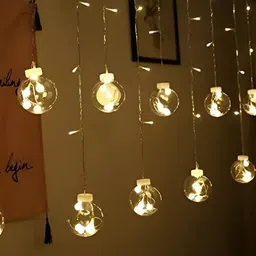 SPARK WORLD Gold Toned Spherical Shaped String Lights-56