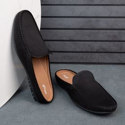 Styli Men Textured Comfort Insole Suede Mules-11