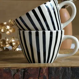 NIYARA White & Black 2 Pcs Printed Ceramic Glossy Mugs 320 ml-image-96