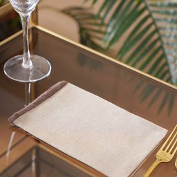 Pure Home and Living Set of 6 Elite Natural Brown Napkin-31