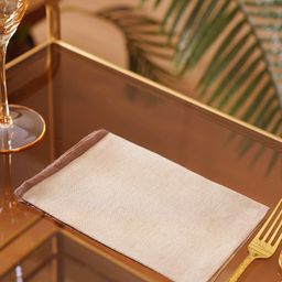 Pure Home and Living Set of 6 Elite Brown Napkin-55