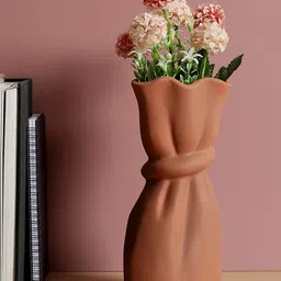 Bonhomie Brown Abstract Ceramic Vase-image-17