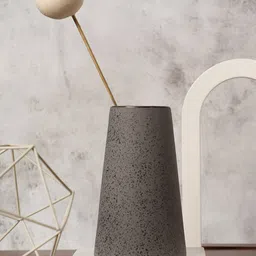 Bonhomie Grey & Brown Textured Ceramic Vase-image-20