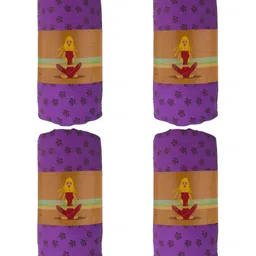 Black gold Purple 4 Pieces Printed 450 GSM Bath Towel-image-15