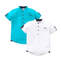 TONYBOY Boys Blue & White Pack Of 2 Premium Casual Shirt-image-41