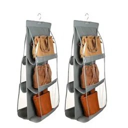 Kuber Industries Grey 2 Pieces Cotton Dust Proof Handbag Organisers-29