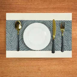 UniKart Navy Blue 6 Pieces Rectangle Table Placemats-48