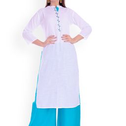 ROOPWATI FASHION Women Embroidered Pure Cotton Kurta with Palazzos-image-95