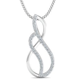KUBERBOX Dolce Curve 18KT White Gold Diamond Pendant - 0.9 g-image-44