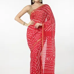 Kishori Sarees Bandhani Zari Pure Silk Saree-image-26