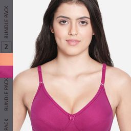 shyaway Pack Of 2 Non Padded Non-Wired Full Coverage All Day Comfort Cotton Bra-image-14