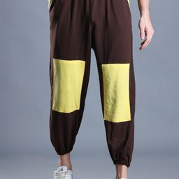 The Dance Bible Men Colourblocked Loose Fit Cotton Joggers-image-86