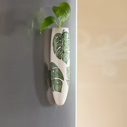 ExclusiveLane White & Green Lush Life Ceramic Magnetic Fridge Planters-18