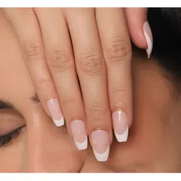 LICK 28 Pcs Classic French Tips Ballerina Artificial Reusable Press On Nail Extensions-57