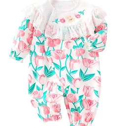 StyleCast Infants Girls White & Pink Printed Cotton Rompers-image-32