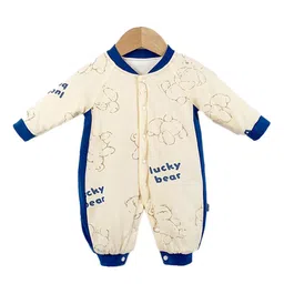 StyleCast Infant Boys Beige & Blue Abstract Printed Rompers-image-27