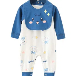 StyleCast Navy Blue Infant Boys Printed Round Neck Cotton Rompers-image-54
