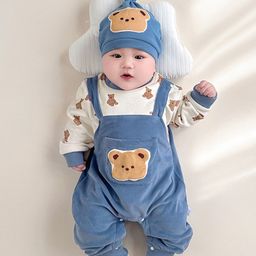 StyleCast Infant Boys Blue Graphic Printed Rompers-image-19