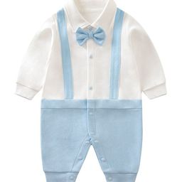 StyleCast Infant Boys Blue & White Cotton Rompers-image-78