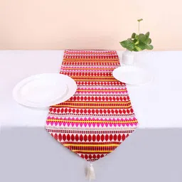 STITCHNEST Red & Pink Striped Acrylic Table Runner-23