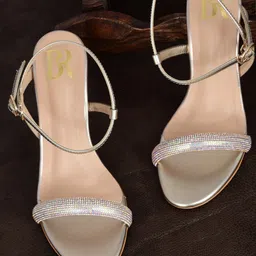 Bella Rosa Embellished Open Toe Slim Heels-18