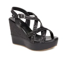 Marc Loire Embellished Open Toe Wedge Heels-51
