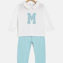 METRO KIDS COMPANY Boys White & Blue Organic Cotton Sustainable Self Design T-shirt with Pyjamas-picture-32