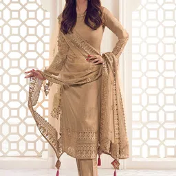 Inddus Women Floral Thread and Sequined Embroidered Kurta Set-28