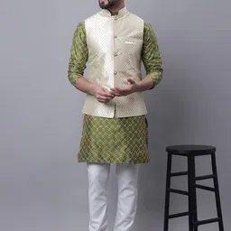 SOJANYA Embroidered Thread Work Kurta With Churidar-picture-9