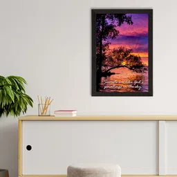 eCraftIndia Black & Purple Sunsets Are Like God's Painting In The Sky Printed Satin Matte Texture UV Art Painting-picture-12