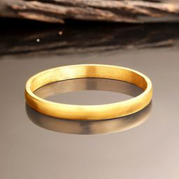 The Roadster Lifestyle Co. Men Gold Toned 18KT Gold Plated Kada Bracelet-17