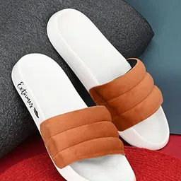 EXTRIMOS Men Orange & White Sliders-image-23