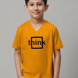 Friskers Boys Typography Printed V-Neck Cotton Slim Fit T-shirt-image-88