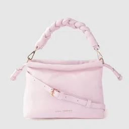 Lino Perros Lavender Structured Handheld Bag with Detachable Sling Strap-image-68