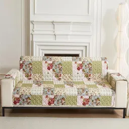 HOUSE OF QUIRK Cream-Coloured Three Seater Quilted Anti-Slip Water-Resistant Sofa Mat-image-24