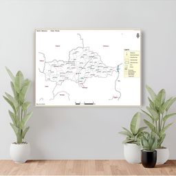 Wallpics White & Black Mahesana District Kheralu Taluk Map Printed Water Resistant Sticker-image-32