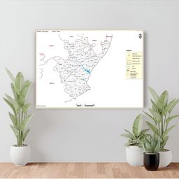 Wallpics White & Blue Bhavnagar District Map Printed Waterproof Wall Sticker-image-74